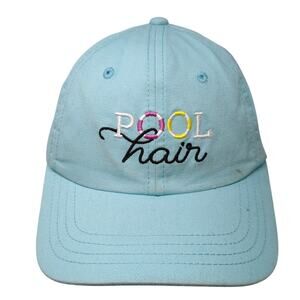 Pool Hair Don't Care Strapback Baseball Cap Blue One Size Adjustable Open Road